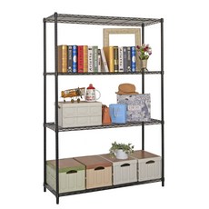 45X120X120/150/180/210/240cm 四層置物架 3色可選, 4層, 電鍍銀, 夜幕黑, 晨曦白