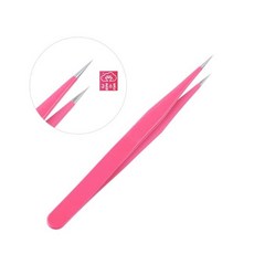 네일아트 핑크일자핀셋 셀프네일아트재료, 핑크 일자핀셋, 1개