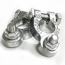 자동차 기본형 배터리터미널 양극+ 음극- 2개세트 밧데리터미널 차량 DIY 배터리단자 합금, 배터리터미널 기본형+-세트, 1세트