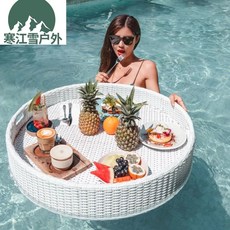 수영장 플로팅 트레이 플레이트 홀더 풀빌라 물에뜨는 쟁반 휴양지, 타원형(살구100x50x20)