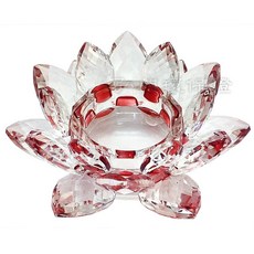 弘麒 水晶玻璃蓮花燭台 居家擺飾 供燈 供佛 蓮花燈, 紅色1入(不含燈), 紅色