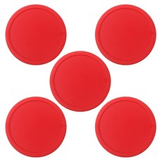 5Pcs 홈 에어 하키 퍽 플레이룸 게임 테이블용 플라스틱 하키 퍽, 빨간.