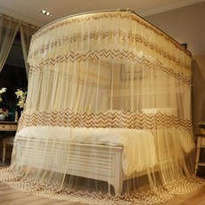 캐노피 침대 모기장 120x200cm 베이지 모기장텐트 침대형모기장, 상세페이지 참조