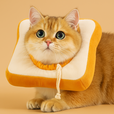 드림베이스 강아지 고양이 넥카라 수술 보호대 부드러운 솜쿠션, 브레드, 1개