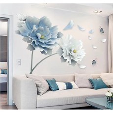 포인트 벽지 스티커 수채화 포인트 벽시트지 홈스티커 (5종옵션), 수채화꽃5번