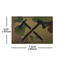 桃園出貨-FIGHT GOD BLESS USA紅外反射貼片美國旂斧頭激光切割魔鬼氈徽章 魔鬼氈臂章 士氣魔鬼氈, M00421-1 反光交叉斧頭（CP黑）, 1個