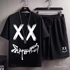 限時下殺 M-8XL 兩件套 短袖 夏天衣服 短褲 短袖套裝 五分袖 大尺碼男生套裝 運動套裝 休閒套裝 KTO