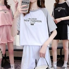 상하복 여성 트레이닝 반팔 여성 반바지 운동복 여름