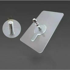 디한스 무타공 접착식 후크 투명 붙이는 타일못 10P, 5 x 8cm, 10개