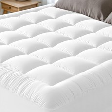 면100% 매트리스토퍼 트윈 허리통증완화 통기성 쿨링 더위타는분 화이트, 하얀색, 왕