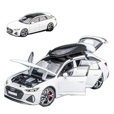 다이캐스트 RS6 1:32 아연 합금 풀백 자동차 피규어 아우디, 화이트, 1개