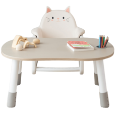 리바트 뚜뚜 키즈책상의자세트 시바 냥이, 냥이(고양이), 오크책상