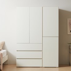 보루네오 마르체 이안 1300 싱글장 옷장 세트 BKC721C, 화이트