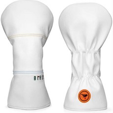 美風外星人 小鳥刺繡優質皮革高爾夫木桿球套 男女通用, 1個, 1號木, 白色