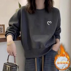 韓版寬鬆圓領加絨衛衣