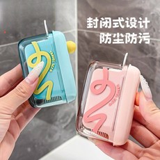 家用剔牙縫牙綫筒，一次性牙綫自動彈出收納盒，趣味多巴胺便攜牙綫盒, 1個, 50根牙線