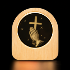 [무료각인]리파니 크리스탈 원형 우드 프레임 십자가 무드등 교회선물, 1. 십자가+기도