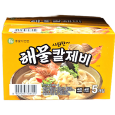 이가자연면 해물칼제비, 155.5g, 5개