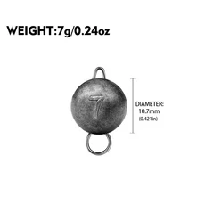 낚시 액세서리 리드 지그 헤드 3g 5g 7g 10g 12g 14g 18g 21g 펜던트 라운드 싱커 루어 용, 07 5pcs 7g