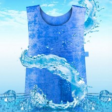 쿨링조끼 (블루) 시원한 쿨링효과 냉감소재 야외활동 운동용 체육대회