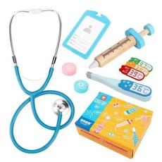 【台灣出貨】兒童小醫生套裝醫藥箱聽診器扮演護士過家家女孩懞氏早敎益智玩具, 小小醫生6件套裝, 1個