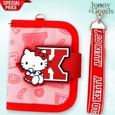 제니앤굿즈 윙하우스 산리오 이니셜 2단 목걸이지갑 헬로키티 카드 동전 수납 목걸이줄