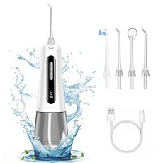 바유미키 9단계 수압조절 구강세정기 휴대용 무선 IPX7급 방수 스케일링, 화이트+블랙, M139 PLUS