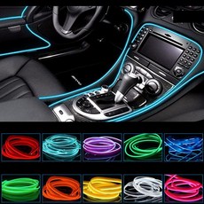 차량용 무드램프 EL와이어 LED 와이어 램프 12V 자동차 DIY 용품, 2M-그린, 1개