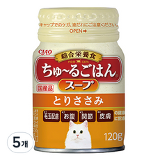 챠오츄르 이나바 고양이 고항 캔스프 드링크, 닭가슴살, 120g, 5개