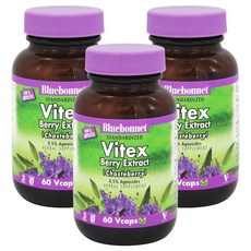 Bluebonnet 聖潔莓植物膠囊, 60顆, 3罐