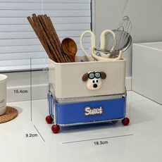 보관함 가정용 국수 꽂이 주방 창의적이고 물기 젓가락 바구니 거치대 젓가락 제거 세련된 젓, E. 블루 강아지 젓가락통