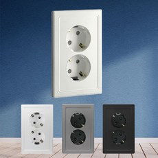 클린 보노 스위치 커버 1구 다크그레이 모던 유럽 융 스타일, 17.보노 콘센트 2구 다크그레이