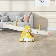 어린이 시소 밸런스 보드 실내 홈 이중 인식 유치원 베이비 야외 장난감, 문 시소 옐로우, 1개