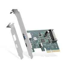Binardat PCIE to 4 포트 USB 3.0 확장 카드 자체 전원 로우 프로파일 브래킷 윈도우 10/11용 USB3 허브 컨트롤러 어댑터, 1) 1 TYPE-A + 1 TYPE-C 10G
