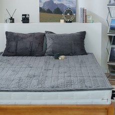 밍크 극세사 밴딩패드 ss 차콜 단품 겨울 침대패드 극세사침대패드 슈퍼싱글침대패드, 카페트겸패드SS