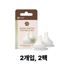 베베그로우 젖꼭지 (SS/S/M/L/LL/3L), 02. (3~6개월)M, 2개