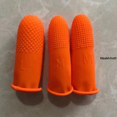 保護手指套 橙色麻點橡膠防滑一次性手指套顆粒指紋耐磨加厚乳膠防護點鈔印刷, 1個, 麻點防滑指套100個（小號）,橙色防滑（加厚款）