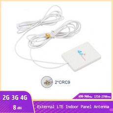 실내 패널 안테나 698-2700MHz 8dbi 4G LTE 외부 SMA CRC9 커넥터 3G 와이파이 라우터 모뎀 2M3M 케이블, 02 CRC9 2M