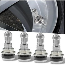 4PCS TR-416-S 자동차 타이어 밸브 스템 고압 튜브리스 자동차 타이어 밸브 스템 외부 마운트 금속 및 고무 밸브 스템 0.453인치 및 0.625인치 림 구멍에 맞습니
