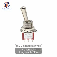 레드 미니 3핀 6mm 2/3 위치 셀프 리셋 토글 ON-(ON)DPDT 6A/125V MTS, 02 1PCS, 02 3P On-Off-On 18.5mm, 1개