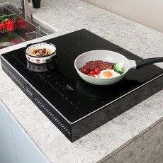 [전국설치] PSH-46 하이브리드 3구(인덕션2구 + 하이라이트1구) 프리스탠딩 세트 높이 8cm, 블랙