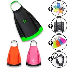 DMC 리펠로 숏핀 오리발 + 리펠로키링 + 고급메쉬백 + 파우치 스트랩, 핑크