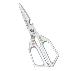 아웃포스트골드 초강력 올스틸 주방가위 생선 닭뼈 호두 캠핑용, 1개, 실버