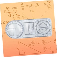 투명 각도 측정 자 기하 도형 작도 눈금자 학용 도구 세트, 1개