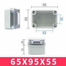 방수 접속함 IP67 실외 모니터링 박스 투명 커버 쉘 ABS 플라스틱 밀봉, 22 95x65x55mm