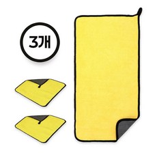 클로케 반려동물 극세사 대형 목욕 펫타월, 3개, 엘로우&그레이