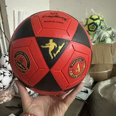 LongHang 4號 足球 兒童學生耐磨男女標準少年成人中學生比賽專用足球, 1個, 4號紅色熱粘合足球,足球+球袋+打氣筒+氣針