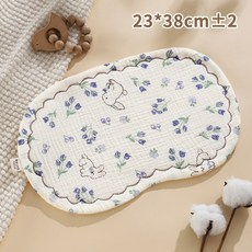 嬰兒雲片枕 新生兒純棉紗布防吐奶枕片 0螢光劑 A類, 0802 - 蘭花兔 7A級抗菌