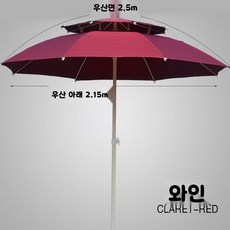야외 파라솔 대형 태양 접이식 해변 자외선 방수, 10. 2.5m 쌍우산 와인
