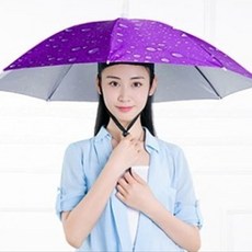 반야스토리 모자형 낚시우산 캠핑 여행 야외스포츠관람 작업, 퍼플, 1개